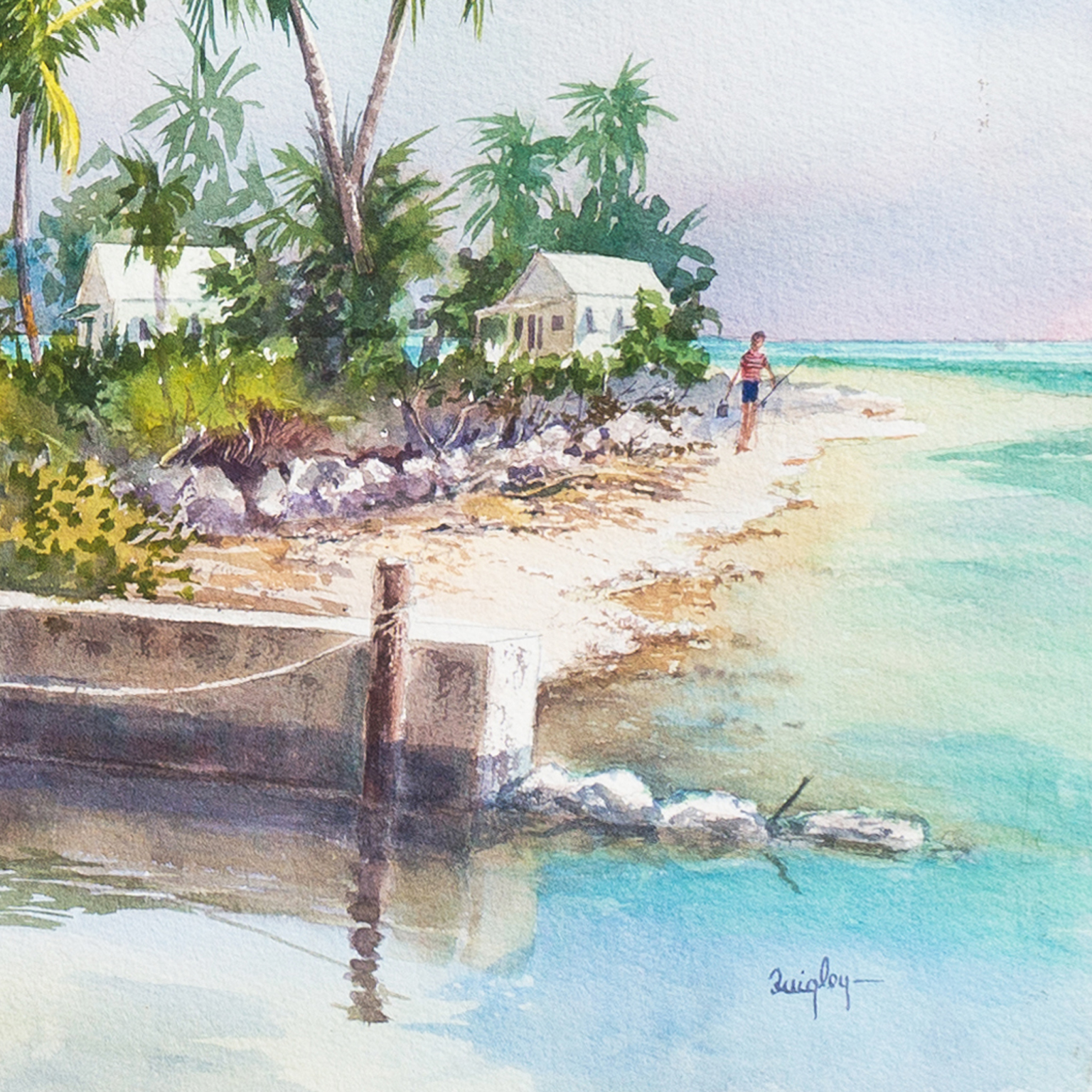 Irma Quigley Watercolor Painting "Key West" EBTH